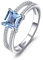 JewelryPalace Prinzessschliff 1.2ct Echt Blau Topas Ring Damen, Ring mit Stein Blautopas Schmuck Set,Verlobung Ring Silber Ringe 925 für Frauen, Hochzeitstag Schmuck Mädchen Naturstein Valentinstag 51