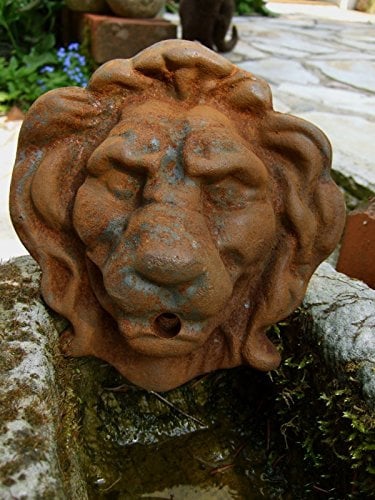 Antikas – Gargouille en forme de tête de lion – Bec pour fontaine murale, gargouille à jet d'eau