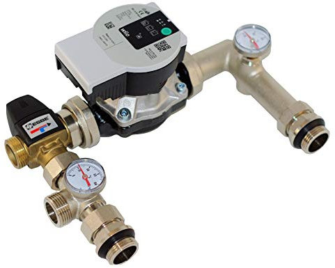 MD technic Gruppo di pompe per riscaldamento a pavimento – con miscelatore a tre vie 1 ESBE VTA322 Kvs 3,4 – Wilo Yonos Para RS 25/6 pompa fino a 180 m2 adatto – Set di regole fisse