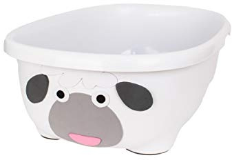 PRINCE LIONHEART Tubimal with Hammock, TubimalBaignoire avec Hamac, Bain pour Bébé &Petit Enfant, Bouchon, Boite avec Couvercle, 3 Etapes, Empilable, Cadeau Baby Shower – Blanc Mouton 6714H