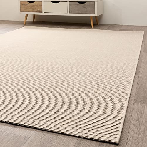 In- und Outdoor Teppich Halland Sisal Optik, Webteppich, in Beige-schwarz, GUT Siegel Zertifiziert, Größe: 80x150 cm