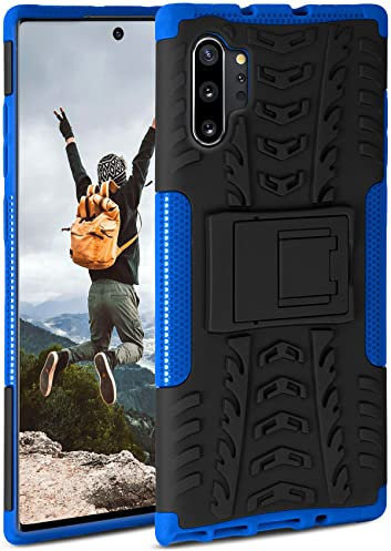 ONEFLOW Tank Case für Samsung Note 10 Plus (4G/5G) Hülle Outdoor, stabile Panzerhülle mit Kamera und Display Schutz, sichere Handyhülle, TPU Handy Schutzhülle mit Ständer, Blau Schwarz
