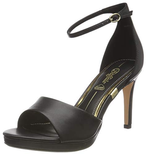 Buffalo Damen Ronja Sandale mit Absatz, Black, 40 EU