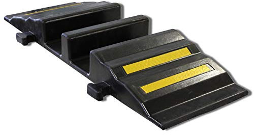 schlauchmeister24 Pont de tuyau à 2 canaux - Protection contre les trébuchements - Charge maximale : 20 t - Noir/jaune - 29,5 x 86,5 x 11 cm