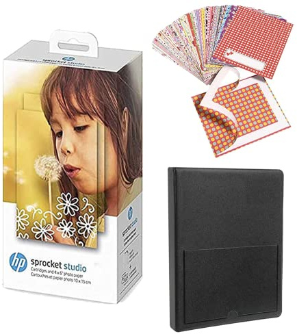 HP Sprocket Studio Lot de 80 feuilles de papier photo et 2 cartouches 10 x 15 cm