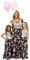 Yming Mutter und Tochter Kleider Ärmellos A-Linie Kleid Boho Blumenkleid Rundhals Kleid Streifen Blumen 5-6 Jahre