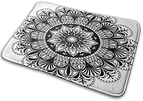 SNFDFS Badematte rutschfest Badvorleger Flauschige Mikrofaser Badezimmerteppich Weicher Badvorleger Badteppich Antirutsch Maschinenwaschbare Mandala Kreis Erwachsener, 40x60cm