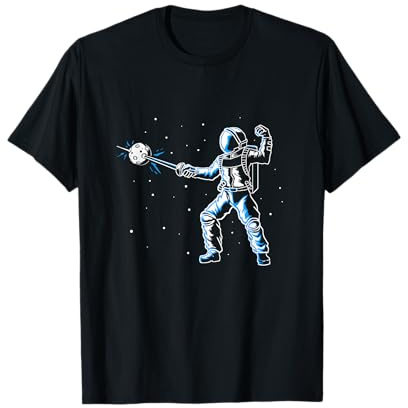 Astronaute Dans L'espace Avec Épée D'escrime Drôle Escrimeur T-Shirt