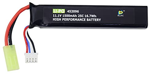 ZYGY 1PCS 3S 11.1V 1500mAh 452096 Batterie au Lithium avec connecteur Odamiya pour Airsoft G36C, CAR15, MP5A5, M249, MC51, FNP90, G3A4 Airsoft Gun Pistolet Airsoft Rifle