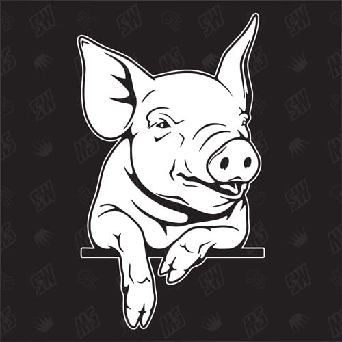 speedwerk-motorwear Schwein Version 1 - Schweinchen, Aufkleber, Pig, Ferkel, Sau, Autoaufkleber, Sticker, Bauernhof, Tiere, Farmanimals, Farmtiere, Fleischer, Metzger (AUCH MIT Wunschname MÖGLICH)