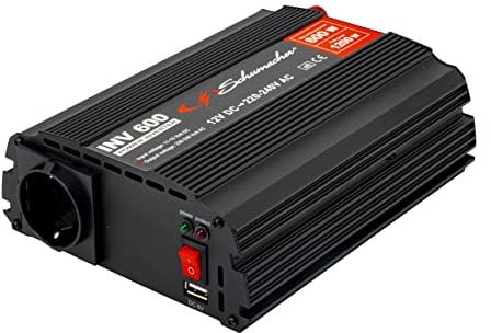 Schumacher INV 600 Spannungswandler Modifizierter Sinus-Wechselrichter 12V DC > 230V AC - Dauerleistung 600 W - Überspannungs-, Unterspannungs-, Überlast- und Thermoschutz - Lüfter - Geräuschlos