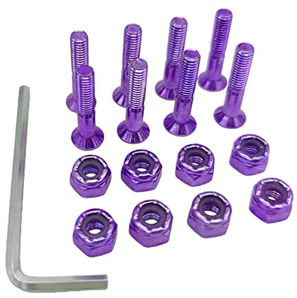 Harilla Skateboard Hardware 8 Stücke Set Und Skate Tools Tragbare Skateboard Zubehör, Violett