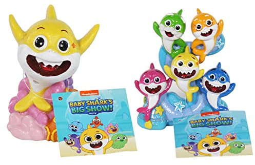Penn-Plax Baby Shark 2-teiliges Aquarium-Deko-Set - sicher für Süß- und Salzwasser-Aquarien - klein