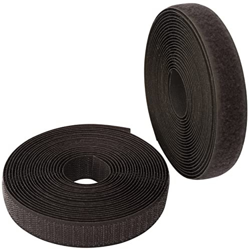 Aerzetix - C65917 - Nastro/rotolo di scratch 20mm 5 metri auto aggrappante - organizer/fermacavo - striscia aggancio sacchetto indumento cinghia - colore: marrone scuro - in poliammide e poliestere