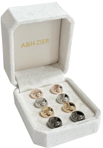 A&H ZIER 8 Pack Hijab Magnet Pinless Hijab Magnete No-Snag Hijab Pins für Muslin Frauen Starke Hijab Magnet Pins,Hijab Magnetische Pins für Schal (8, Silber, Gold, Roségold, Schwarz)
