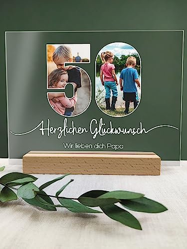 50 Geburtstag - Foto Acryl Tafel - 50 Geburtstag Dekoration, Geschenkideen zum 50 Geburtstag, 50 Geburtstag Frauen, 50 Geburtstag Männer, 50 Geburtstag Geschenk, 50. Geburtstag, 50 Geburtstag Deko