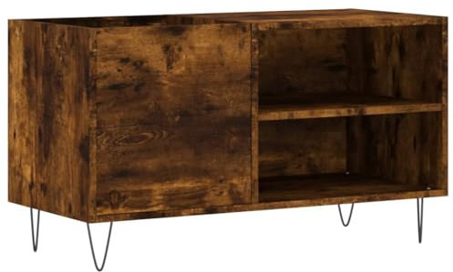 vidaXL Mueble de Discos Madera de ingeniería Roble Ahumado 85x38x48 cm