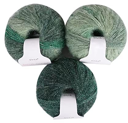 Uposao 3 Stück Mohair Farbverlauf Hochwertiges Garn Ombre Mischgarnknäuel Weiche Mohair Strick Wolle Garn Für Zum Stricken Und Häkeln 30g/Rolle