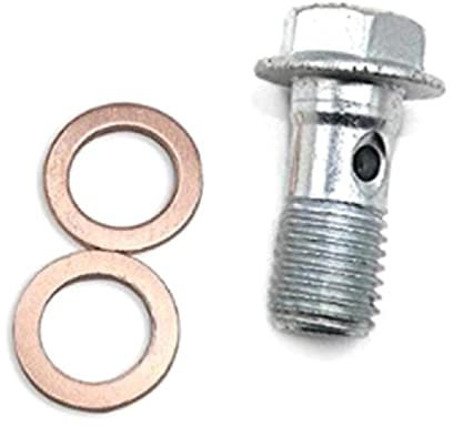 JOEBO 10 Pcs Motorcycle Brake Caliper Banjo Bolts Screws with Washers Stainless Steel Brake Banjo Bolts Motorcycle Accessories Motorcycle Banjo Bolts & washers/1464 (Color : A)