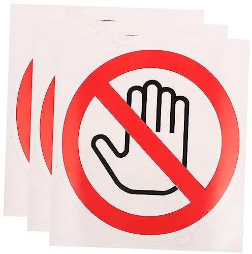 STOBOK 3 Pezzi Si prega di Non Toccare L'adesivo Non Toccare Gli Adesivi Di Avvertimento In Vinile Adesivo Di Segnale Di Avvertimento Di Sicurezza Adesivo In Vinile