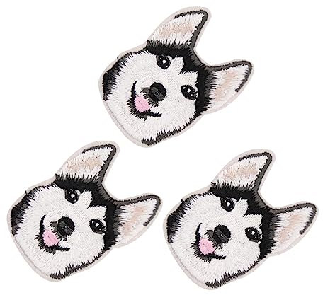 3St Stickaufkleber applikationen applr näh zubehör bügel handgemacht Jeans Applikation nähen DIY Hundeapplikation Hund-Nähapplikation heiser Patch Hundekleidung Kind Stickgarn