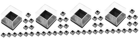 STOBOK Setzkasten Für Mineralien 48 Stk Mineralische Standardbox Lagerbehälter Aus Kunststoff Dekorative Spiegel Für Die Wand Tischmülleimer Probenbehälter Quadratische Behälter