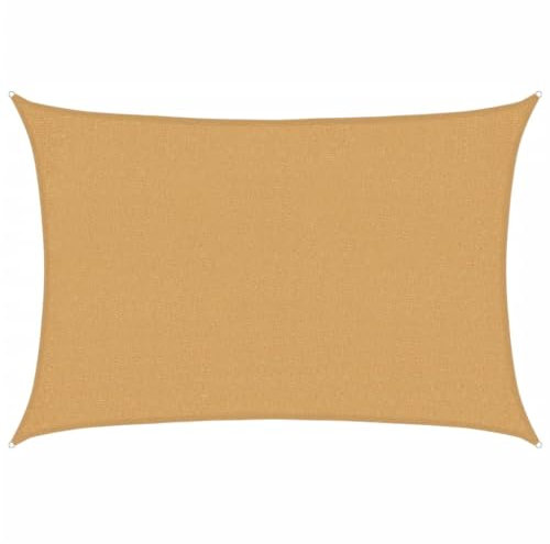 vidaXL Vela Parasole 160 g/m² Rettangolare Sabbia 2x2,5 m in HDPE, Vela ombreggiante, Ombra da Patio, tettoia ombreggiante, Vela da Giardino, tettoia