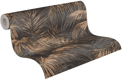 Livingwalls Vliestapete Palmen - hochwertige Tapete Dschungel 399812 in Schwarz, Beige, Braun, Grau - Luxustapete designed by MICHALSKY