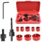 TYBYBB Scie Cloche Bois 11 Pièces Coffret Scie Cloche 19-64mm Scie Cloche Placo avec Clés Hexagonales, Coffret Scies Trépans avec Centrage Perceuse, pour Bois, PVC, Plastique, Placo (Rouge)
