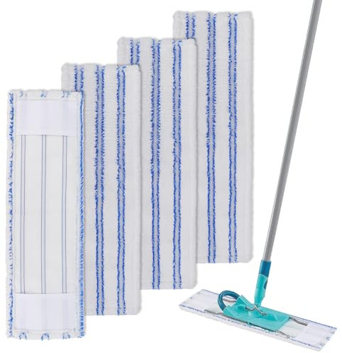 Microfibre Mop Cover Replacement Cover for 40 cm Mop, Floor Mop Replacement Cover Mop Pads Cover for Floor Cleaning Such as Hardwood, Laminate, Tiles (Pack of 4)