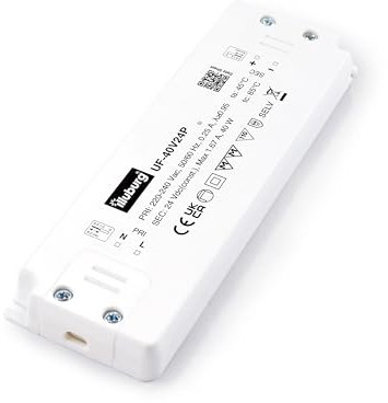 illuburg LED Trafo 24V 40W Flach Flackerfrei Geräuschlos für G4 GU5,3 LED Streifen Möbel Verdeckte Montage Netzteil Treiber Vorschaltgerät Driver Power Supply