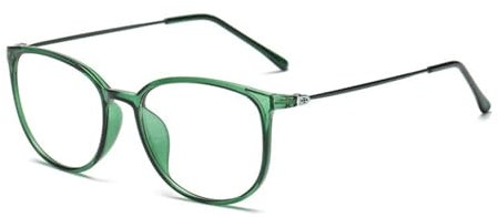 VIVAZYTGH Transparenter Unisex-Brillenrahmen, Brillen for Damen und Herren, solides Muster, Kunststoffrahmen(Green)