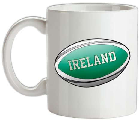 Irish Flag Rugby Ball - 10oz - Ceramic Mug for Coffee/Tea