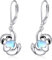 Faultier Ohrringe für Damen Sterling Silber 925 Hängend Faultier Schmuck mit Mondstein Ohrhänger Schmuck Geschenke für Damen