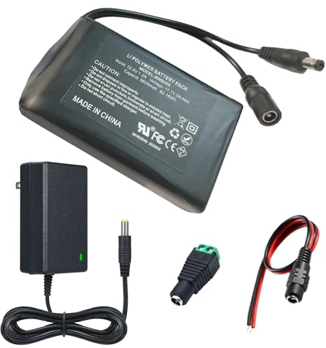 12 V 5600 mAh Lithium Ion Battery Pack with Charger Compatible with 12 V Devices, Bike Light, DIY Project, Radio, Fishing Light, LED Light Strip, CCTV Camera