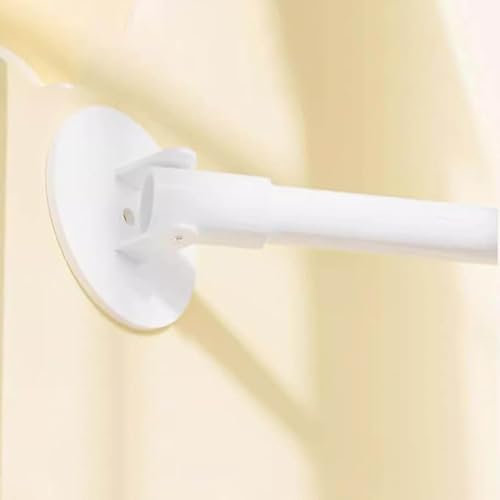 GOUZIBHD Tringle à Rideaux, Tringle à Rideaux Antidérapante, Rallonge Ronde pour Mur Incliné, Support Pivotant à 180° pour Vêtements Suspendus, pour Armoire, Salle de Bain(Size:90-160cm,Color:c)