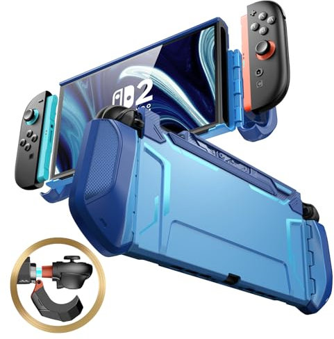 Mumba Funda para Nintendo Switch 2 [Blade Series] Cubierta Protectora de Agarre de TPU Accesorios Resistente Estuche Compatibles con Nintendo Switch 2 y Joy-con Controller (Azul)