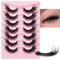 Mink Fluffy 6D Dramatic Strip D Curl False Eyelashes 20MM Long Mink Bulk Full Volume False Eyelashes 7 Pairs Pack Look Like Extensions