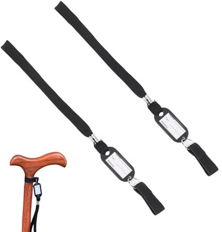 2 Stück Gehstock-Handgelenkriemen,Handgelenkschlauf Armband für Gehstöcke,Universelle Handgelenkschlaufe Krücken Zubehör,Dehnbar Robuste Krückenhalter Schlaufe für Wanderkrücken und Spazierstöcke