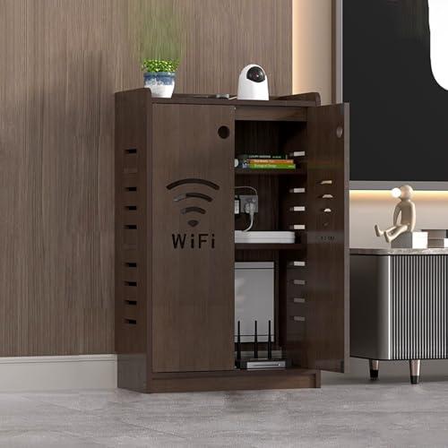 HDZNDH Mobiletto Portaoggetti Per Router WiFi, Modem Da Pavimento, Multifunzionale Organizer La Gestione Dei Cavi,Immagazzinaggio Nascondi,elevata Capacità Di Carico, Soggiorno E Ufficio