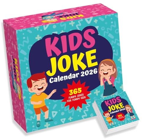 Children's Joke Desk Calendar 2026 – 365 Funny Kids' Jokes | 365 kid-friendly jokes with UK dates and tear-off pages. For children, classrooms, birthdays and family fun.