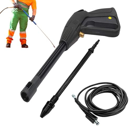 Lance De Pulvérisation À Haute Pression - Nettoyeur Haute Pression Pour Voiture Avec Tuyau Flexible - Solution de Nettoyage à Eau Domestique pour Jardin Mur Cour Sol Extérieur