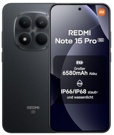 XIAOMI REDMI Note 15 Pro 5G, Smartphone 12+512GB, Nero, 6580 mAh