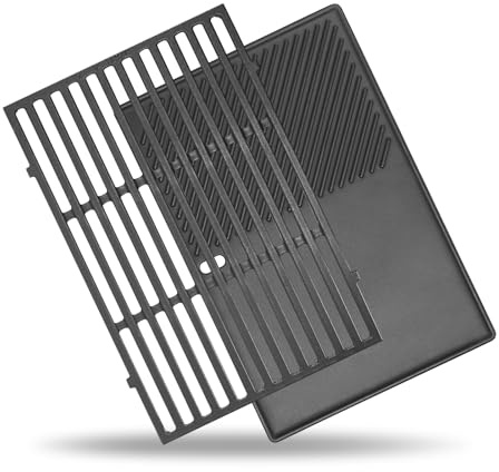 Grillrost & Grillplatte 44,5 cm (7638) aus Gusseisen für Weber Spirit I & II 300 Serie – E310, E320, E330, S310, S320, S330 Gasgrills, Ersatzteile 2 Stück