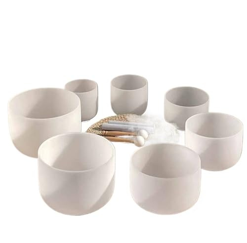 Crystal Singing Bowl White Crystal Singing Bowl Professional Meditation Yoga Bowls Percussion Sound Healing(7-12 Inch Suit)