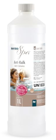 Bayzid® Spa Anti-Kalk 1 L – Flüssiger Belagsverhinderer für Whirlpools – Beugt Kalkablagerungen an Oberflächen, Düsen und Leitungen vor – Für die regelmäßige Wasserpflege