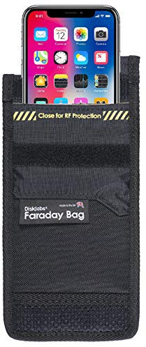 Disklabs Phone Shield (PS1) Faraday-Tasche für Handys und Smartphones, Block-sSgnal WiFi GSM 2G 3G 4G Bluetooth