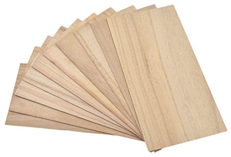 Hongma 10 Pcs Planche Bois Paulownia 200x100mm Décoration Modèle Plaque Boiserie DIY