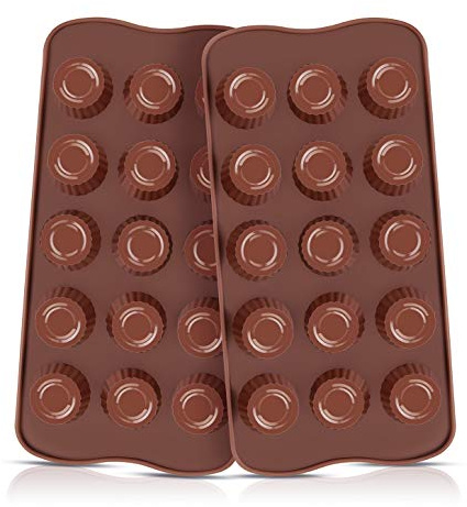 Silikon-Schokoladenformen, 2 Stück, Schokoladenformen für Süßigkeiten, Keto-Fettbomben und Mini-Erdnussbutter-Tassen