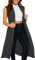 Re Tech UK - Ladies Sleeveless Cardigan | Womens Summer Lightweight Longline Waistcoat | Waterfall Open Front Maxi Cardigan | Thin Boyfriend Cardigans for Women UK (16-18 XL Charcoal Dark Grey)